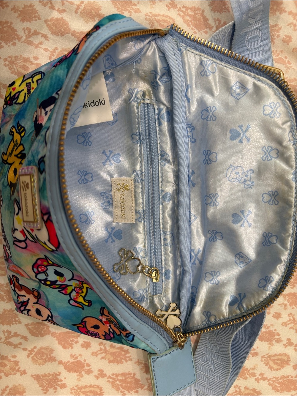 tokidoki Blue Multicolor Unicorns Crossbody Belt Bag - Picture 2 of 2